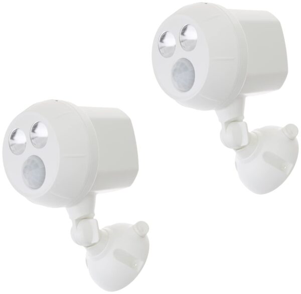 Beams MB380 400 Lumen Wireless Battery Powered Motion Sensing Ultra Bright LED Spotlight, 2-Pack, White - Image 2