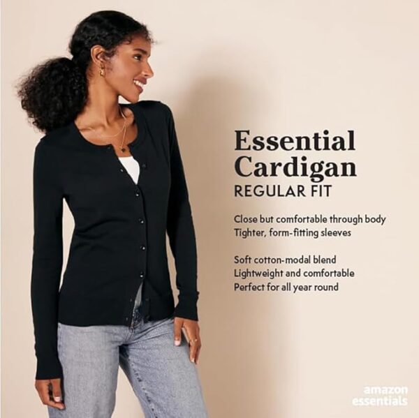Amazon Essentials Women's Lightweight Crewneck Cardigan Sweater (Available in Plus Size) - Image 2
