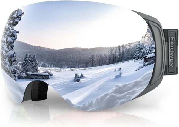 findway Ski Goggles OTG for Women Men Adult Youth-Over Glasses Snow Goggles-Interchangeable Lens,Anti Fog Snowboard Goggles - Image 3