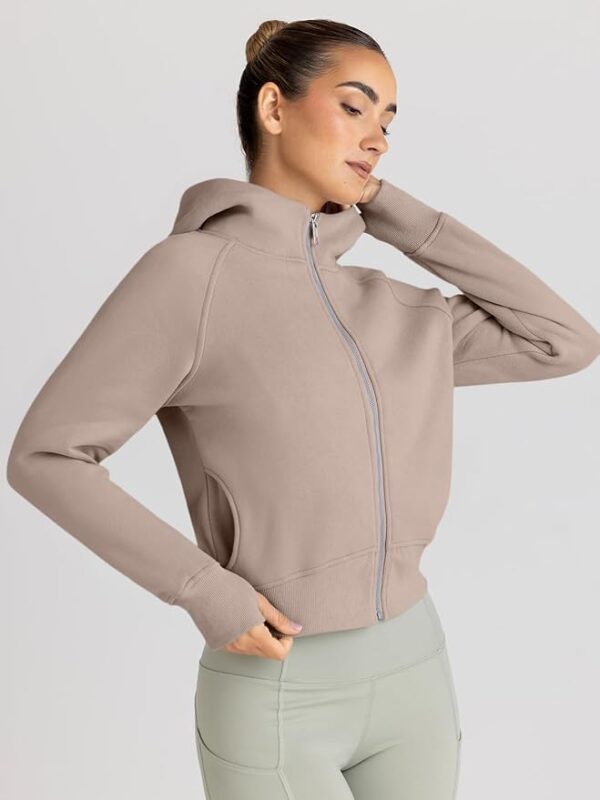 Trendy Queen Womens Zip Up Hoodies Jackets Cropped Sweatshirts Fleece Fall Outfits Casual Comfy Y2k Tops Winter Clothes 2025 - Image 2