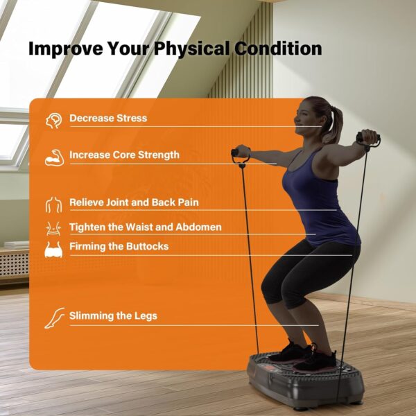Vibration Plate Exercise Machine: TISSCARE Weight Loss and Lymphatic Drainage Vibrating Plates, Whole Body Workout Sculpting Platform for Home Fitness Fat Burner for Women Men - Image 3