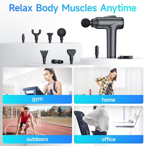 JQX Massage Gun Deep Tissue, Handheld Electric Body Muscle Massage Gun, High Percussion Vibration Back Neck Massager for Athletes with 30 Speed Levels & 9 Heads, Gifts for Men and Women (Grey)