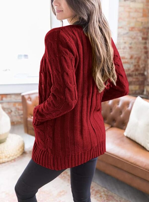 PRETTYGARDEN Women's Open Front Cardigan Sweaters Fall Fashion Button Down Cable Knit Chunky Winter Outerwear Coats - Image 2