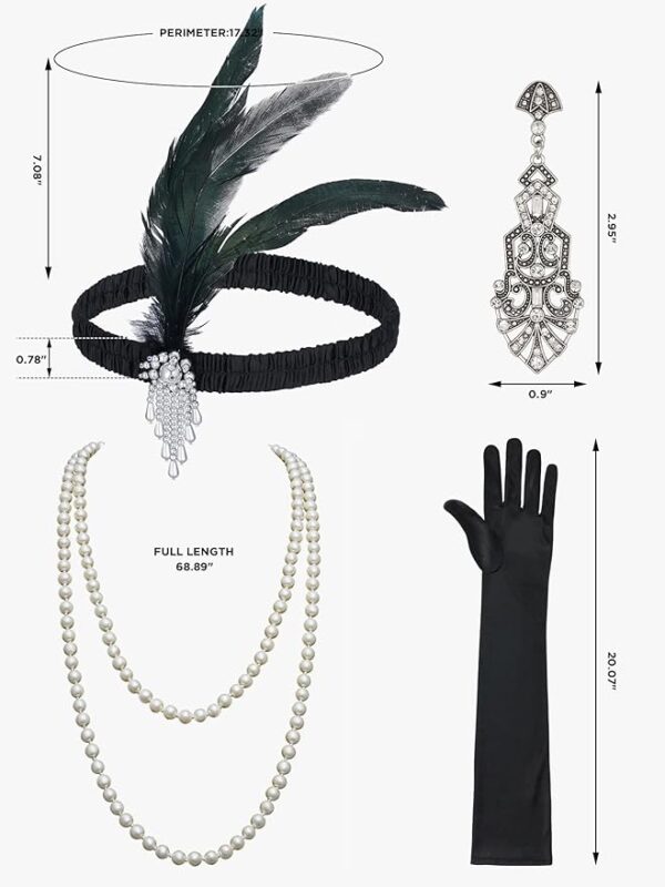 YESSA Flapper Dresses 1920s Gatsby Dress for Women Roaring 20s Costumes Fringed Sequin Cocktail Dress with 20s Accessories - Image 3