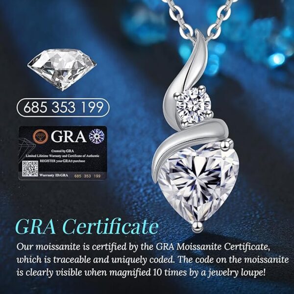 ANDSO Moissanite Diamond Necklaces for Women, 925 Sterling Silver Birthday Ideal Jewelry Gifts for Wife Girfriend Her - Image 2