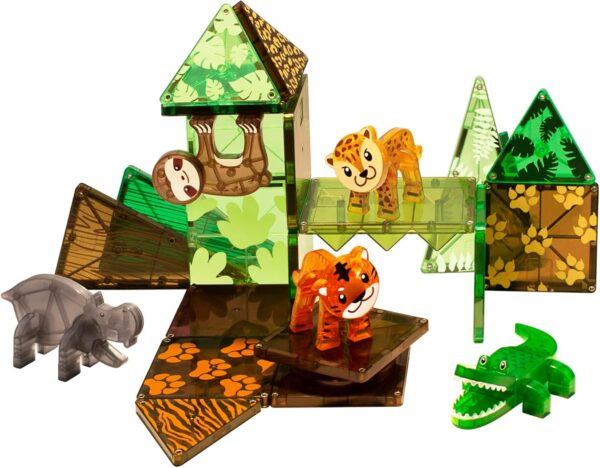 MAGNA-TILES Jungle Animals 25-Piece Magnetic Construction Set, The ORIGINAL Magnetic Building Brand - Image 2