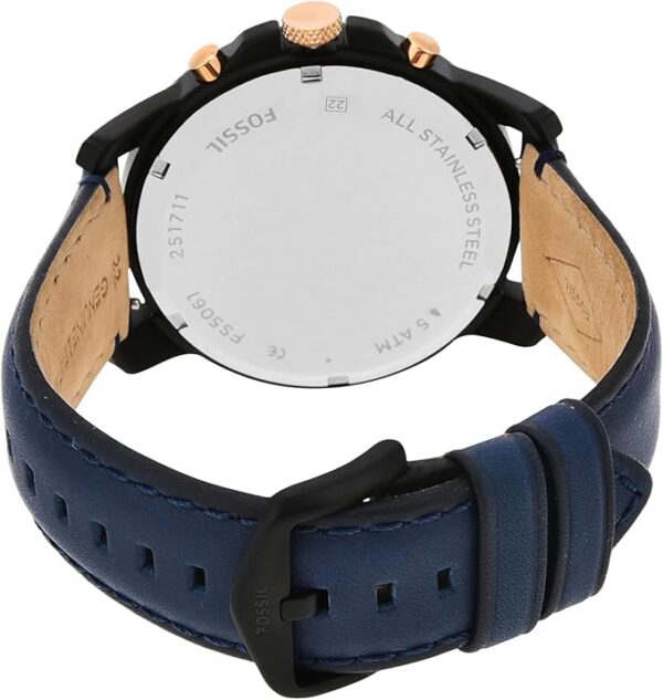 Fossil Men's Grant Quartz Stainless Steel and Leather Chronograph Watch - Image 2