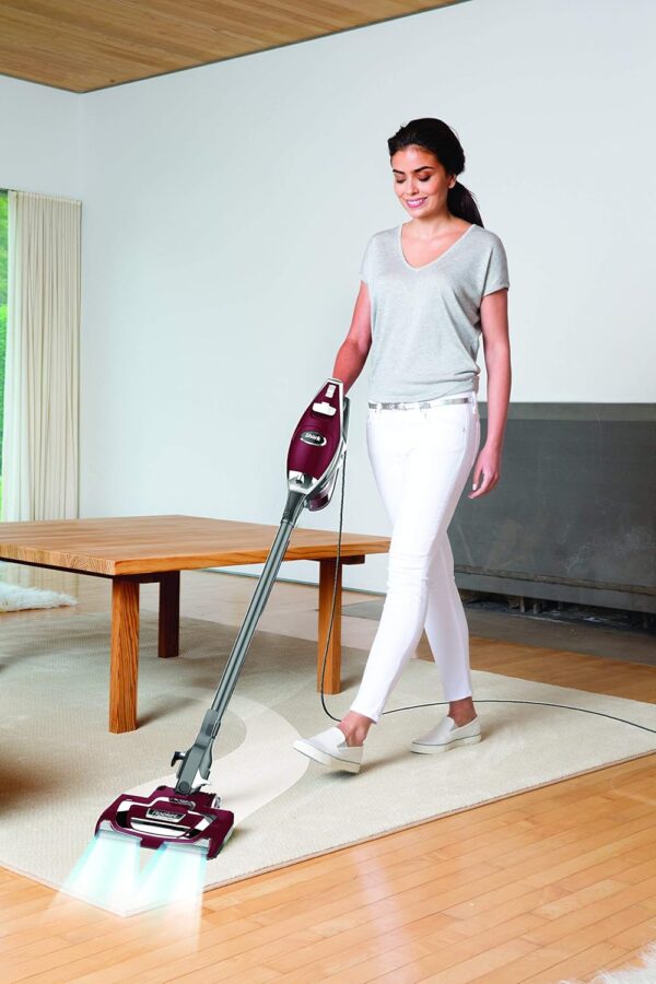 Shark HV322 Rocket Deluxe Pro Corded Stick Vacuum with LED Headlights, XL Dust Cup, Lightweight, Perfect for Pet Hair Pickup, Converts to a Hand Vacuum, with Pet Attachments, Bordeaux/Silver - Image 2