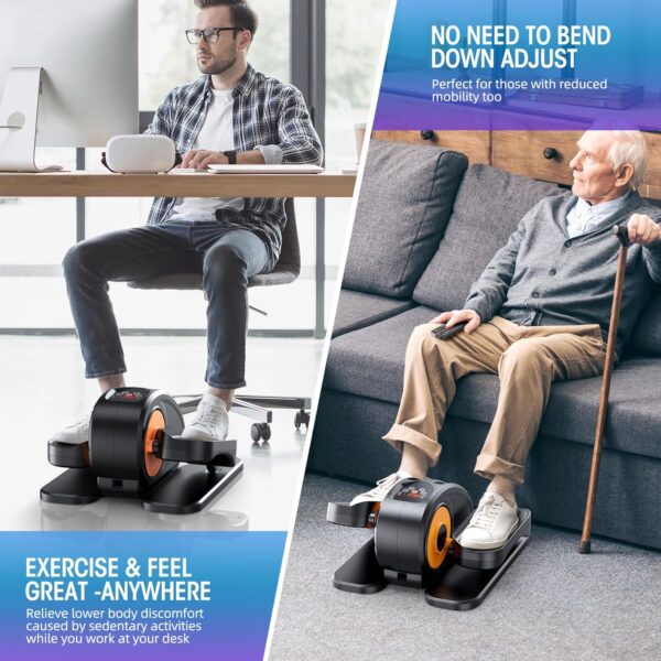 Under Desk Elliptical Machine, Ellipse Leg Exerciser for Seniors Fully Assembled, Quiet & Portable Electric Seated Pedal Exerciser with Remote Control & 12 Adjustable Speeds - Image 2