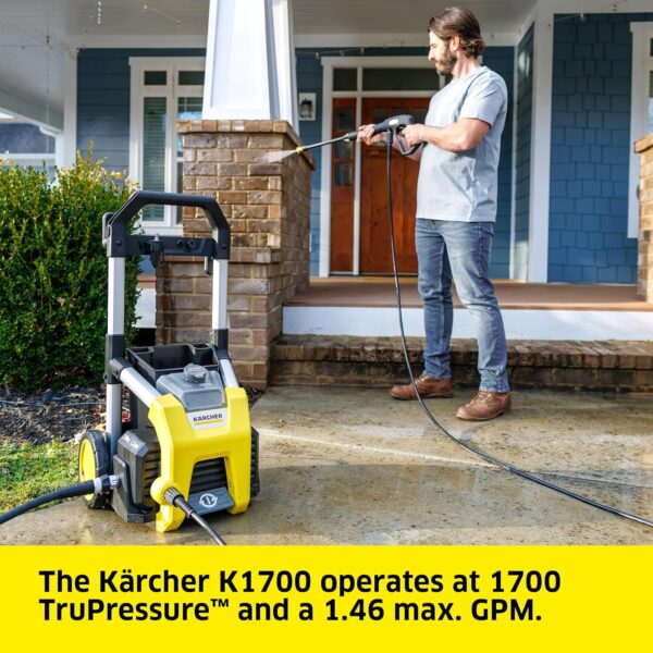 Karcher Pressure Washer K1700, Max 2125 PSI, 3 Spray Nozzles, Detergent Tank, For Cars, Driveways, Siding, Patios, 1.46 max. GPM - Image 2