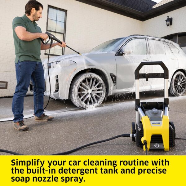 Karcher Pressure Washer K1700, Max 2125 PSI, 3 Spray Nozzles, Detergent Tank, For Cars, Driveways, Siding, Patios, 1.46 max. GPM - Image 3