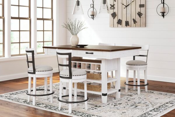 Signature Design by Ashley Valebeck 24.5" Modern Swivel Counter Height Barstool, Whitewash - Image 2